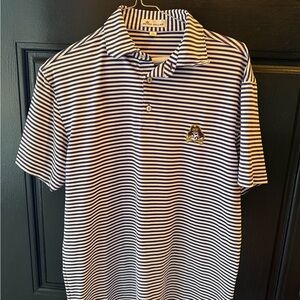 Peter Millar purple and White Striped Polo Shirt ECU